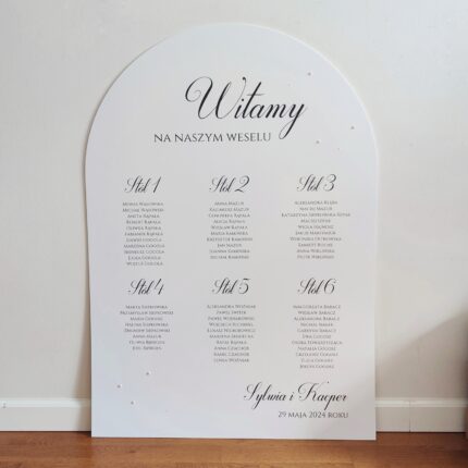 Plan stołów z zaokrągloną górą