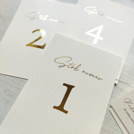 Numer stołu - prostokątny w formie pojedynczej karty