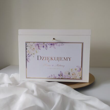 Drewniane pudełko na koperty - białe mniejsze